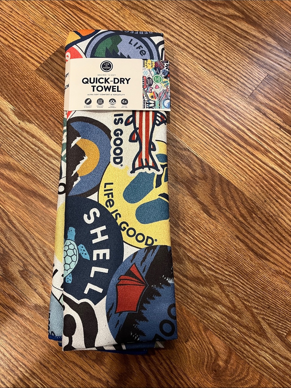 Life Is Good Multicolor Graphic Quick-Dry Towel
